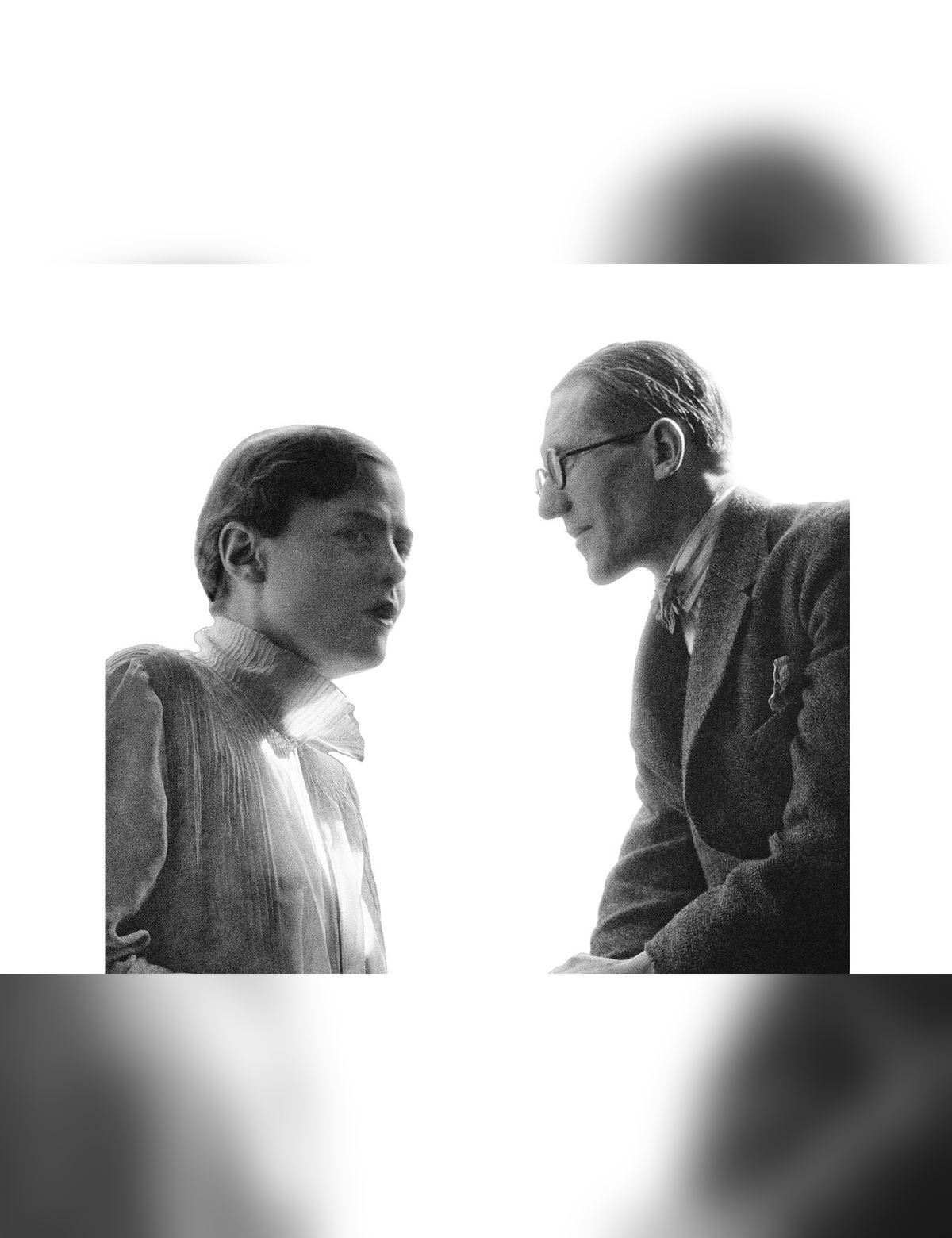 A black-and-white portrait composition. AI-generated image for illustration purposes.