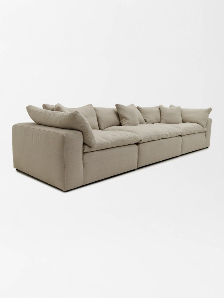 Miami 3 Div Sofa - side view Miami 3 Div Sofa - side view on a white gradient background